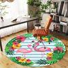 1pc Flamingo Tropical Round Chair Mat Area Rug - Non-Slip, Floor Mat for Office, Bedroom, and Indoor Decor C1125264