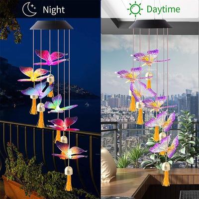 Outdoor Solar Wind Chime Color Changing Solar Lights Mobile Decorative LED