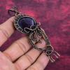 Chevron Amethyst Pendant Copper Wire Wrapped Handmade Jewelry Gemstone Pendant