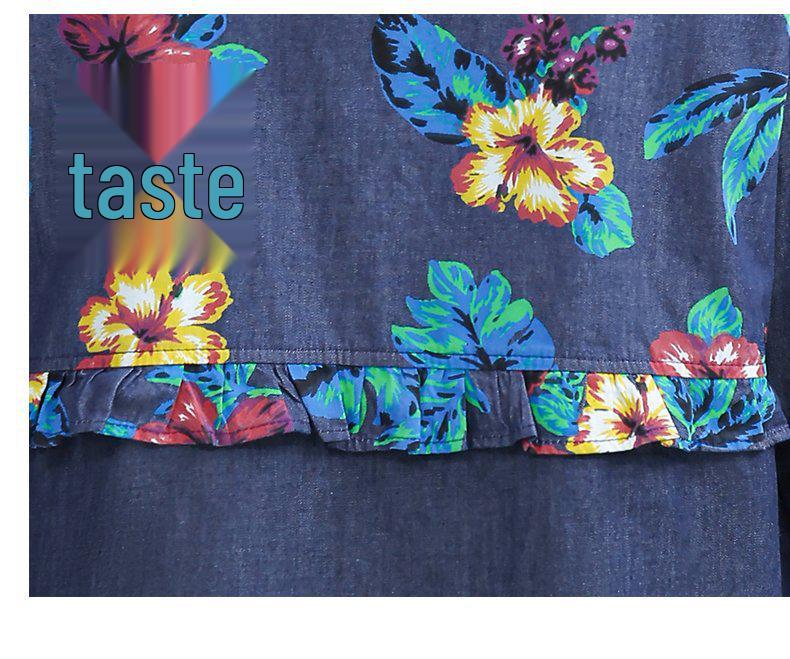 Stylish Women's Pure Cotton Denim Patchwork Long Sleeve Shirt - Loose Fit and Slimming Spring/Autumn Jacket