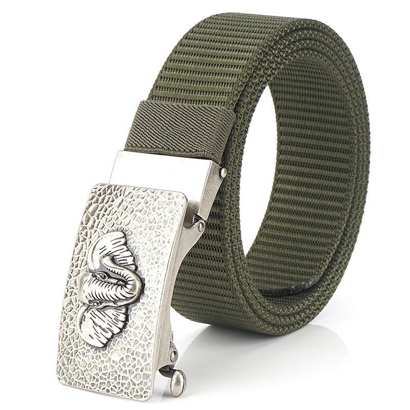 2020 Automatic Buckle Nylon Belt Casual All-Match Jeans Inner 3.5cm Men s 120cm