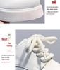 Men's Trendy British Style White Leather Lace-Up Shoes - Round Toe, Thick Sole, Business Casual (Model 24308-A)