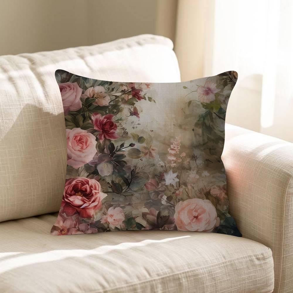 Vintage Blumen Kunst Blume Kissen Geschenk Heim Büro Dekoration Kissen Schlafzimmer Sofa Auto Kissenbezug Kissenhülle