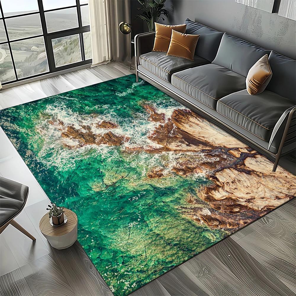 27 Style New Sea Water Beach Reef Nature Scenery Carpet Rug for Living Room Bedroom Home Sofa Decoration,Kids Non-slip Floor Mat