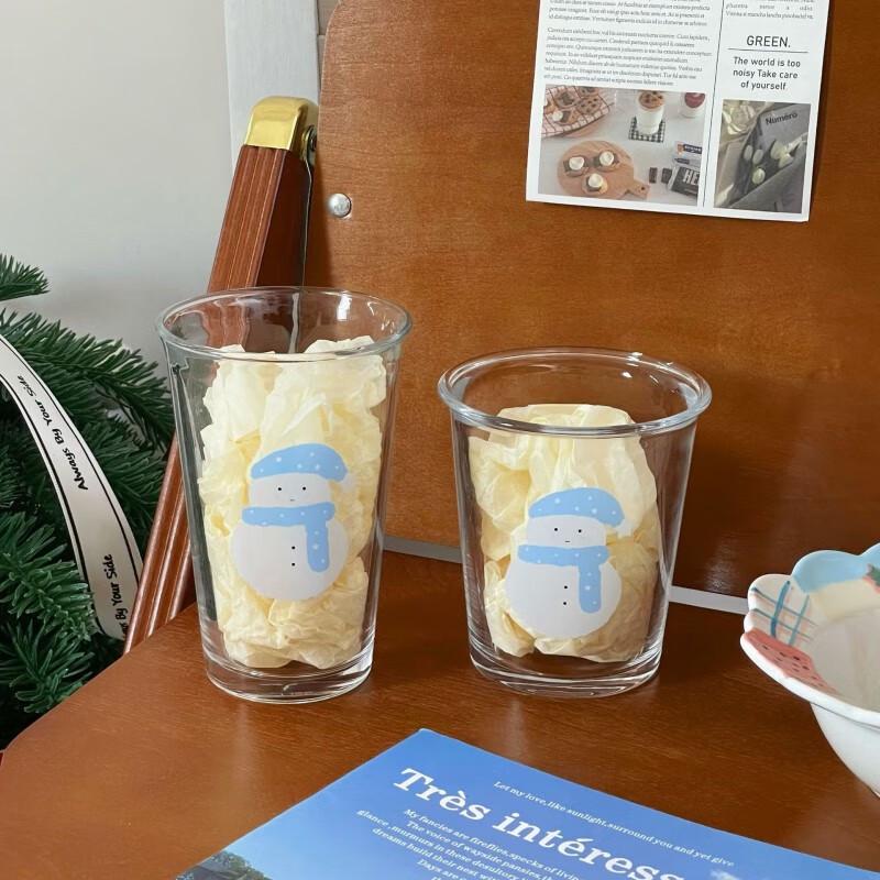 Ins Style Christmas Snowman Glass Cup