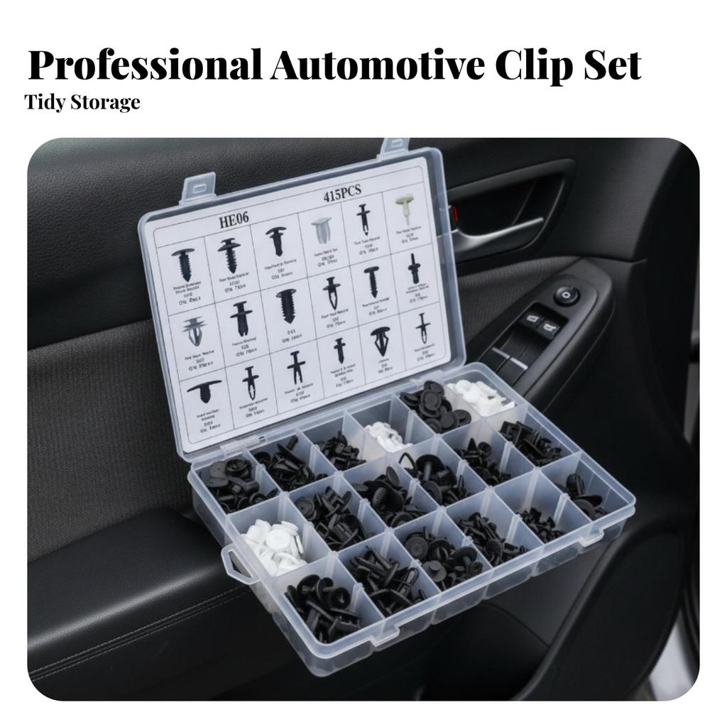 415 Pieces Car Retainer Fastener Set with Storage Case Organized for Mechanics