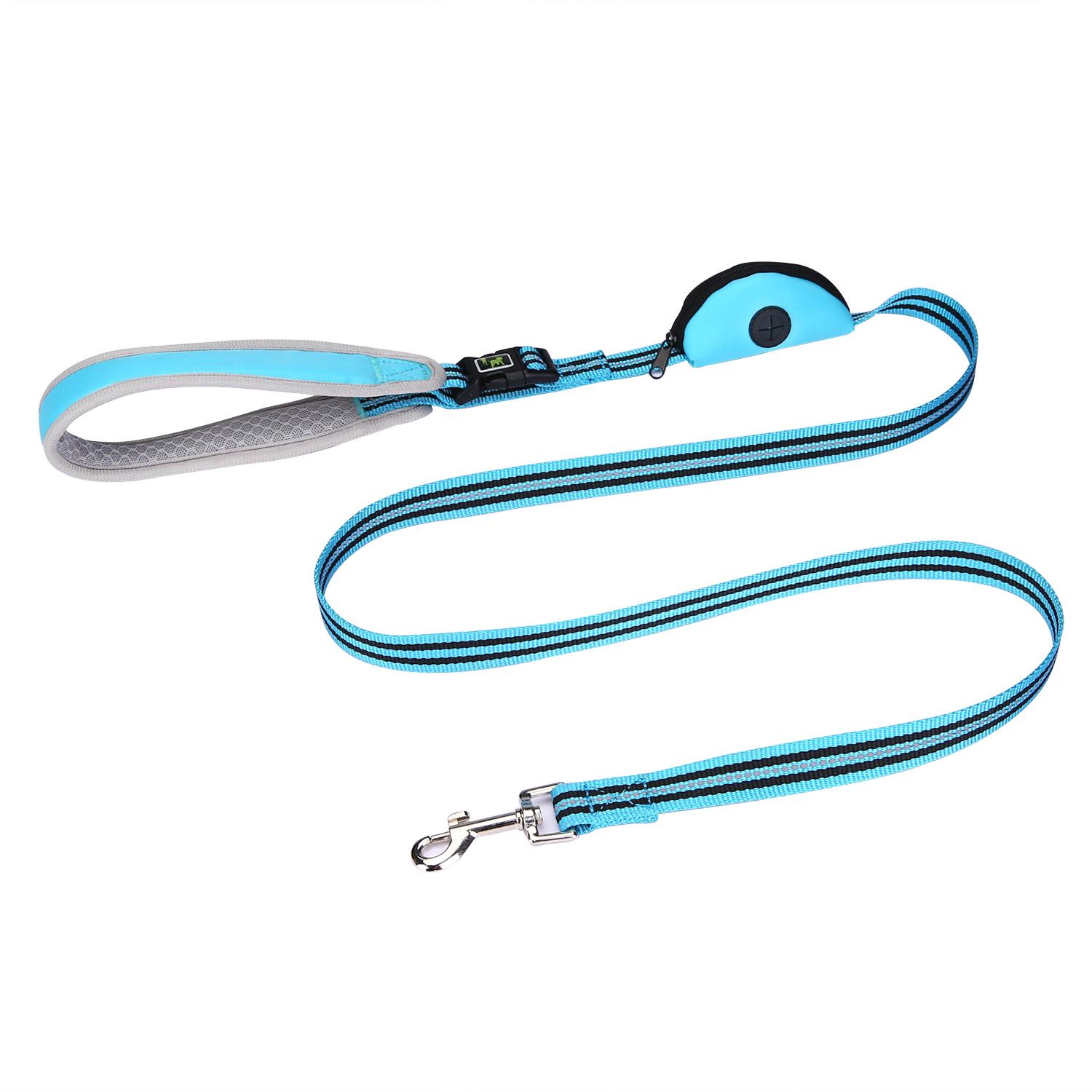 

Reflective Nylon Dog Leash With Dog Poop Bag Dispenser Multifunctional Pet Leash for dogs Removable Handle Pet Dog Leads 2.0x150cm