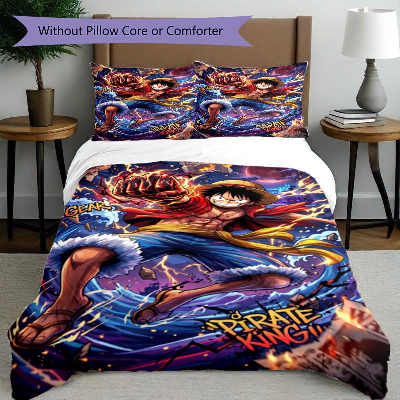 3pcs Duvet Cover Set (1*Duvet Cover + 2*Pillowcase, Without Core), Dragon Ball Print Bedding Set, Bedroom Decor, All‑Season, Gift