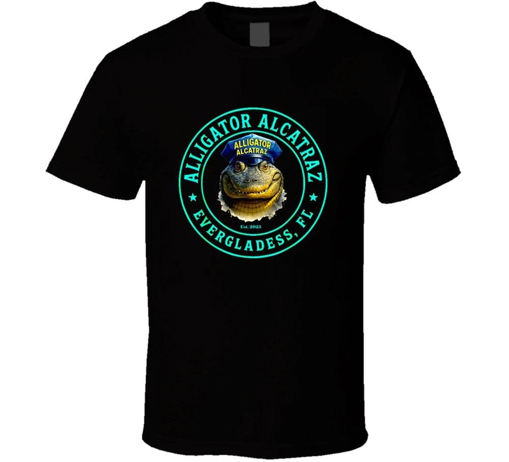 Alligator Alcatraz Everglades Fl Funny Ice Detention Swamp Black Shirt Trending XL