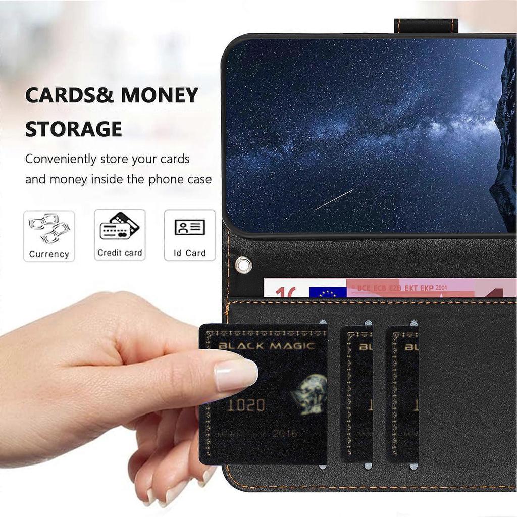 Compatible For Motorola Moto G37 Power 5G Leather Case Wallet Stand Solid Color Anti Drop Phone Cover