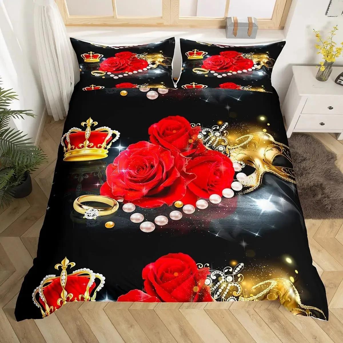 

Butterfly Duvet Cover Set Golden Bohemian Floral Bedding Sets Retro Crown Comforter Set Wedding Anniversary Valentine s Day Gift EU Single(135*200cm)3pcs