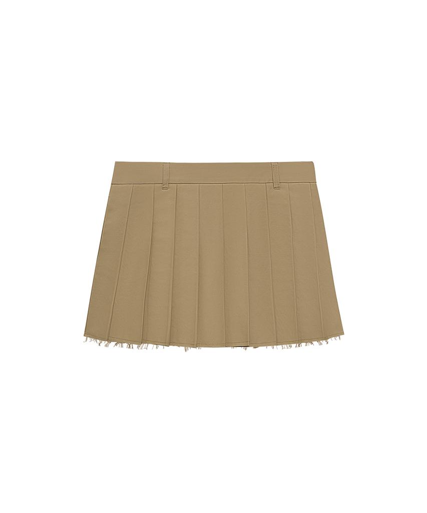 INSTANTFUNK Low-Rise Pleated Skirt - Beige