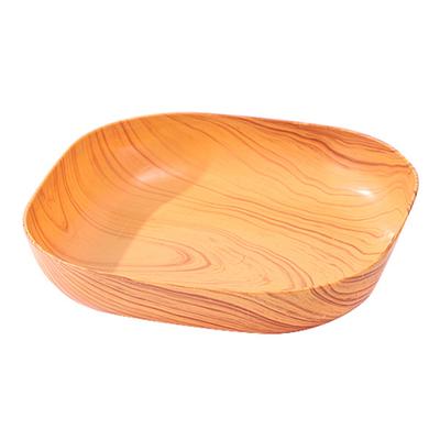 Creative Imitation Wood Serving Plate Imitation Wood Square Serving Tray Fruit Dessert Cake Snack Candy Platter PP Bowls