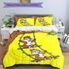 3pcs Chip & Dale on the Swing Pattern Bedding Three-Piece Set (1 Cover + 2 Pillowcases, No Fillings), This Printed Bedding Set Is Soft and Comfor