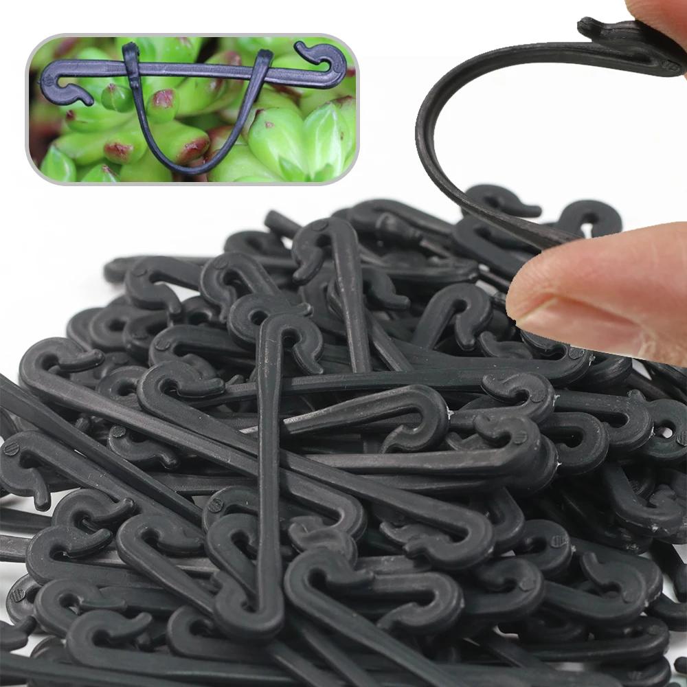 50pcs/bag Vegetable Grafting Fixed Lashing Vines Fastener Tied Clips Buckle Greenhouse Flowers Plants Fixed Hooks Garden Tools