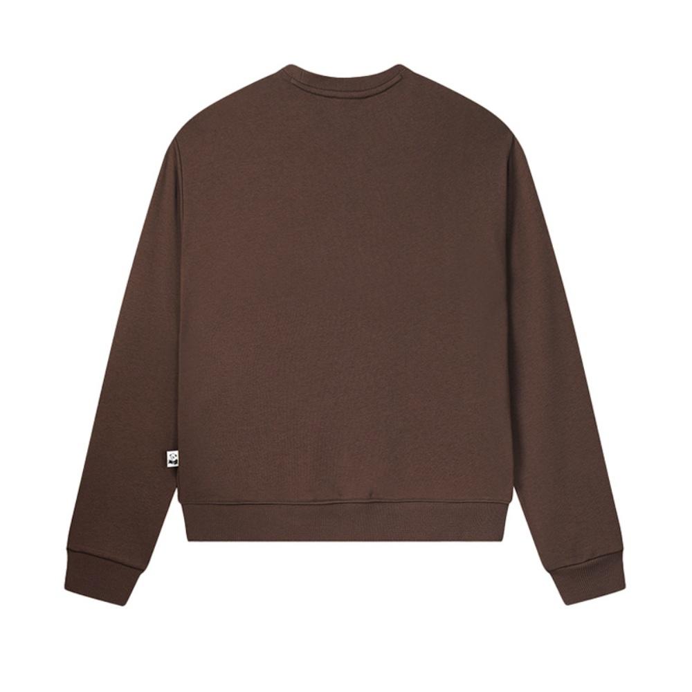 Fila Heritage Panda Embroidery Simple Fashion Casual Retro Versatile Comfortable Crewneck Sweatshirt Women Sweatshirt Yellow-Sand-Brown F51W538201FBN