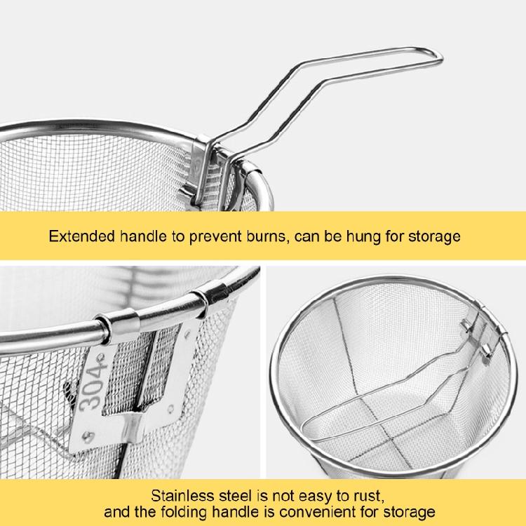 Creative Deep Round Fryer Wire Mesh French Chip Fry Basket 201 Stainless Ste