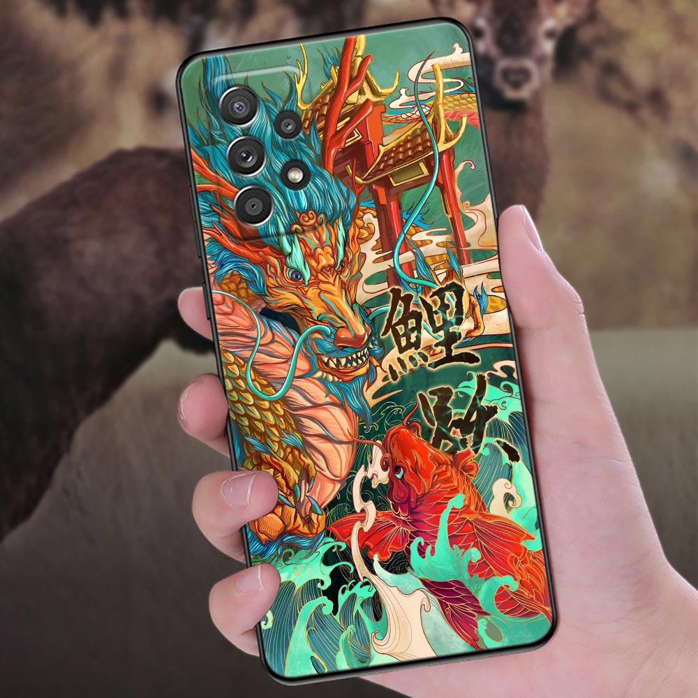 Japanese Wave Dragon Anime Phone Case For Samsung Galaxy A57 A56 A37 A55 A36 A26 A54 A52 A35 A34 A25 A17 A16 A15 A07 Soft Cover