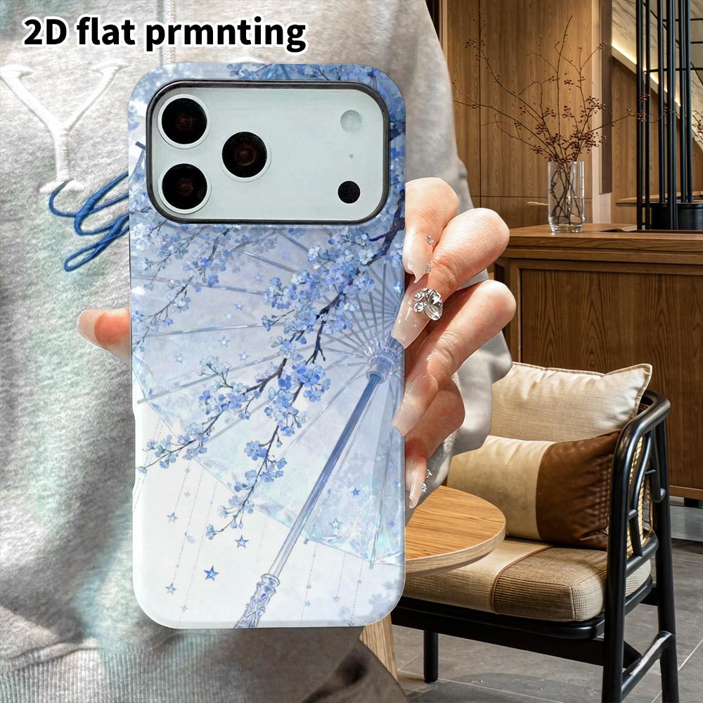 Phone Case: 2D flat suitable for iPhone 18 17 16 15 14 13 Pro film protective case, couple style, crystal oil paper umbrella, Christmas and Halloween