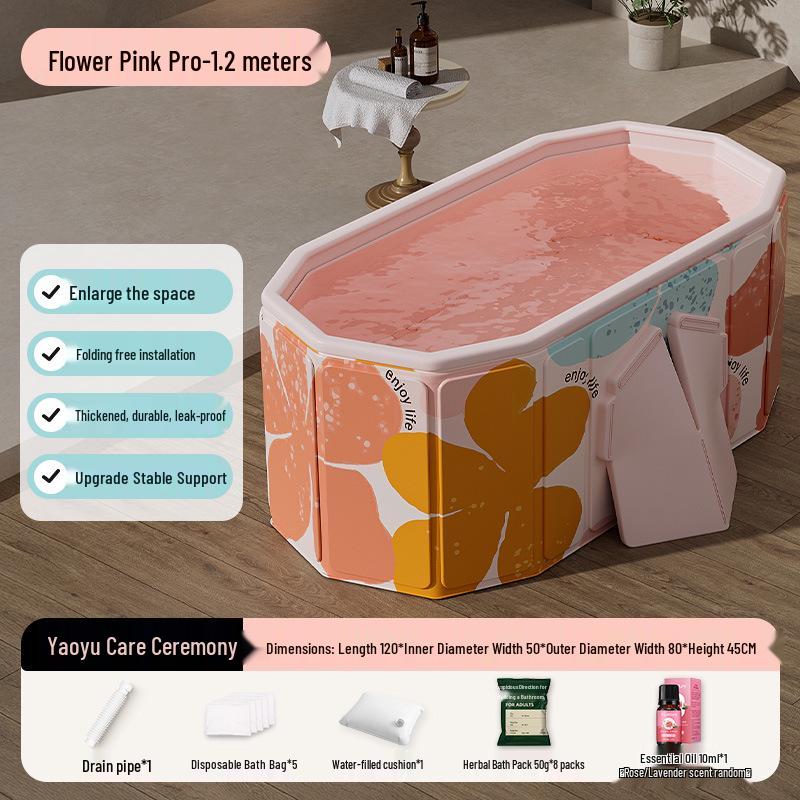 Foldable Full Body Bath Tub for Adults & Couples - Compact Household Bath Basin & Children's Sitz Bath