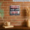 2D Flat, 1pc, Vintage Metal Aluminum Decorative Sign, Warning for Man Cave, Retro Wall Art, Home Decor for Man Cave, Garage, Game Room, Entryway