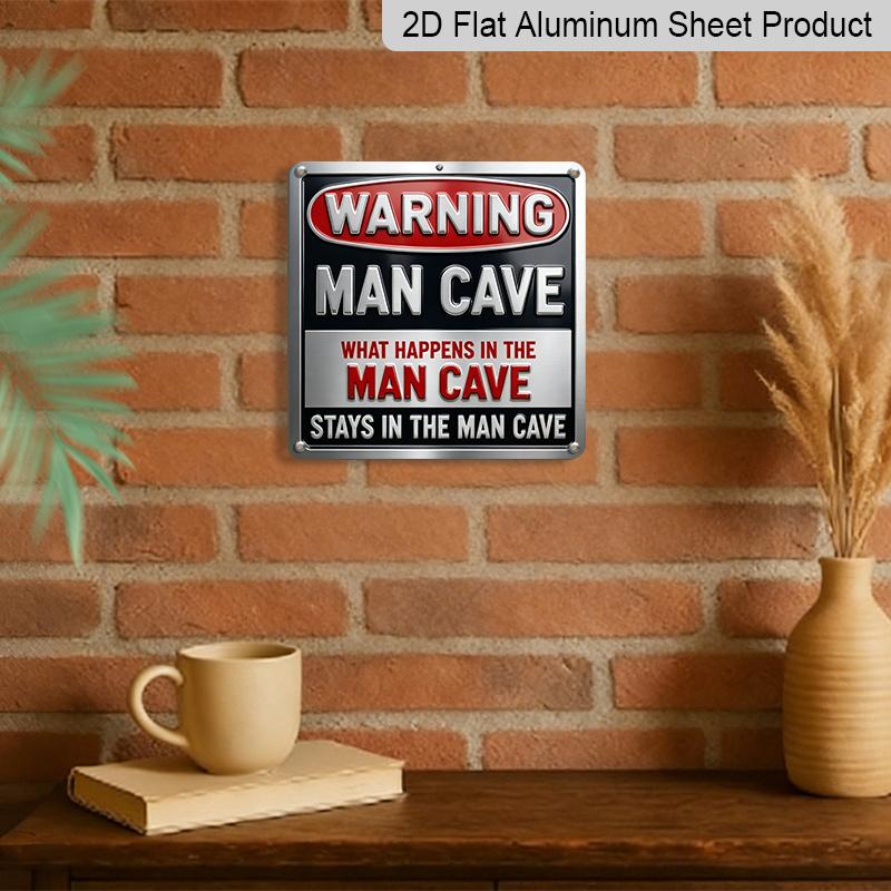 2D Flat, 1pc, Vintage Metal Aluminum Decorative Sign, Warning for Man Cave, Retro Wall Art, Home Decor for Man Cave, Garage, Game Room, Entryway