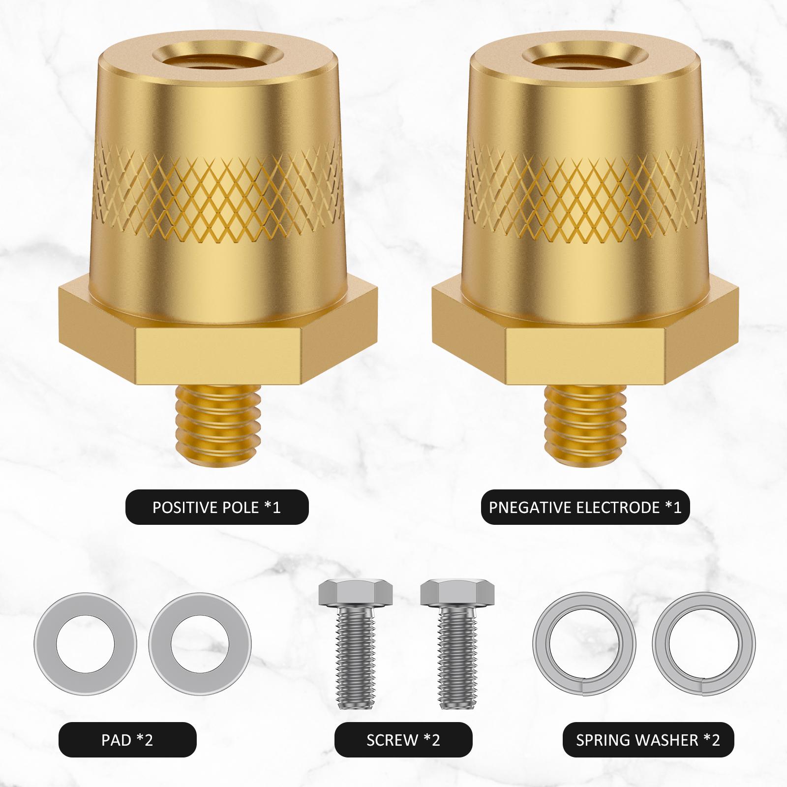 

2/8Pcs Brass Battery Pole Adapter M8 internal thread and M6 external thread Car Positive Negative Battery Post Connector