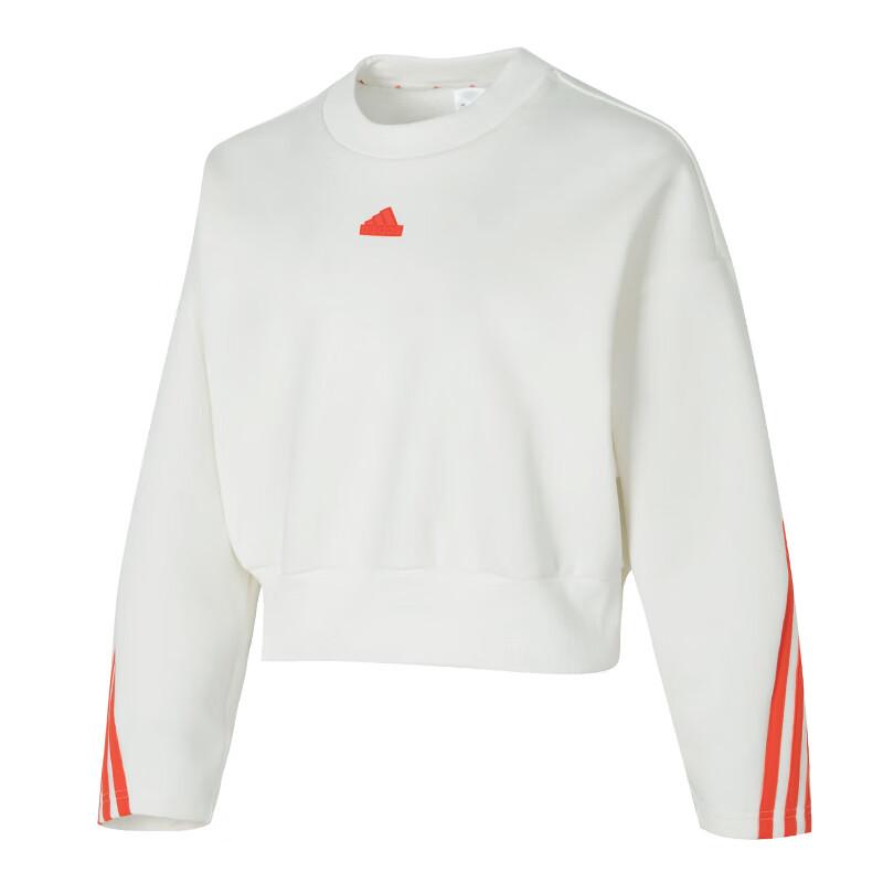 

Женский свитшот с круглым вырезом в рубчик, пэчворк из логотипов Adidas, три полоски, цвет слоновой кости IS3878 S