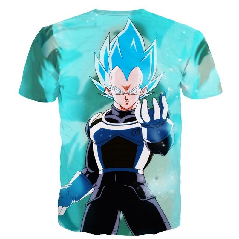 Super Saiyan Blue Goku Printed Men's Fashion Short Sleeve T-Shirt Dragon Z T-shirts