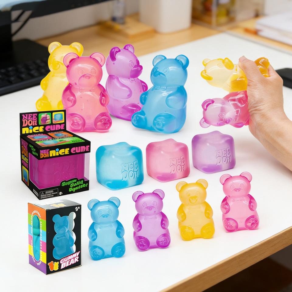 Schylling Needoh Soft Squishy Bear Cube – Stress Relief Soothing Toy, Decompression, Venting, Anxiety Relief Squeeze Ball, Kids'