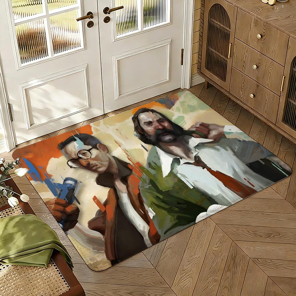 Disco Game Elysium Floor Mat Soft Thickened Absorbent Non-Slip Bedroom Living Room Door Mat Home Decor Flannel Rugs