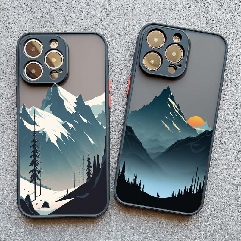 Fog Mountains Landscape Phone Case for iPhone 16 15 14 12 13 Mini 11 Pro Max X XS XR SE2 7 8 Plus Shockproof Back Cover Fundas