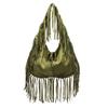 Quaste Große Kapazität Tragetasche Halbmond Trendig Einzelne Schulter Damen Tasche Lässig Einfach Crossbody Hirschleder Samt Retro Knödeltasche