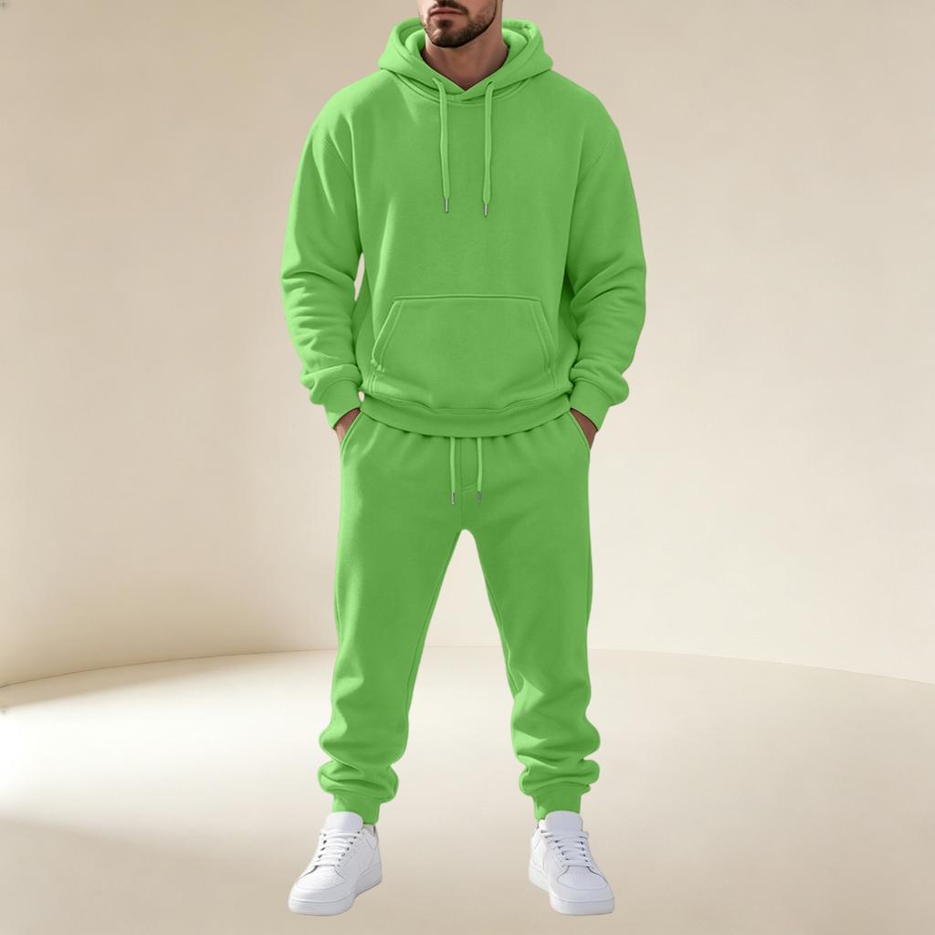 Men's Pullover Hoodie Sweatshirt Athletic Set for Training and Casual Wear