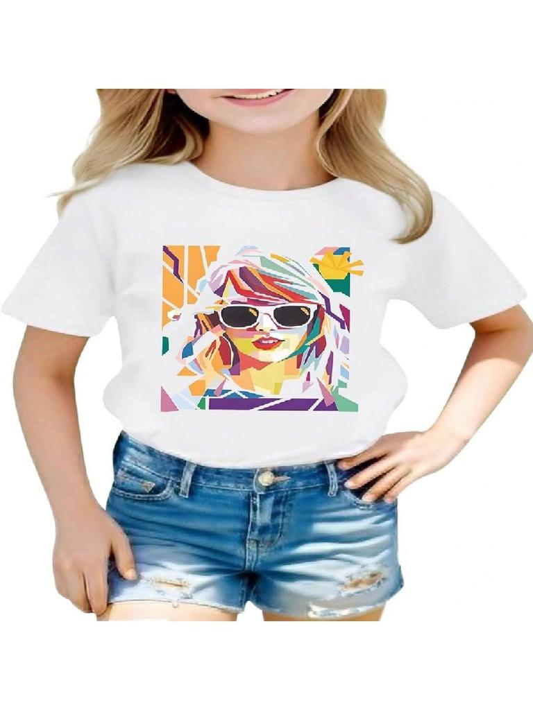 Girl Country Music T-Shirt - Kids Singer Letters Graphic Birthday Shirts Gifts Fan Song Tour Concert Outfit Top