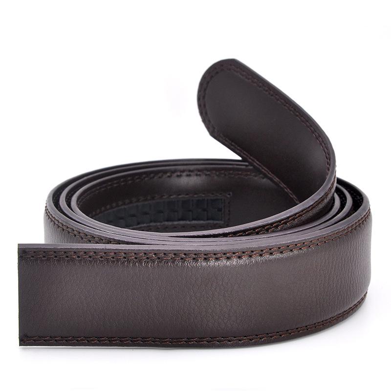 Lychee Pattern Men's Cowhide Belt Body - Automatic Buckle, Headless Design