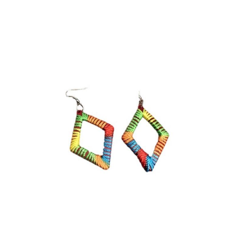 Natural handmade coconut shell earrings Bohemian women's retro cute versatile earrings temperament earrings