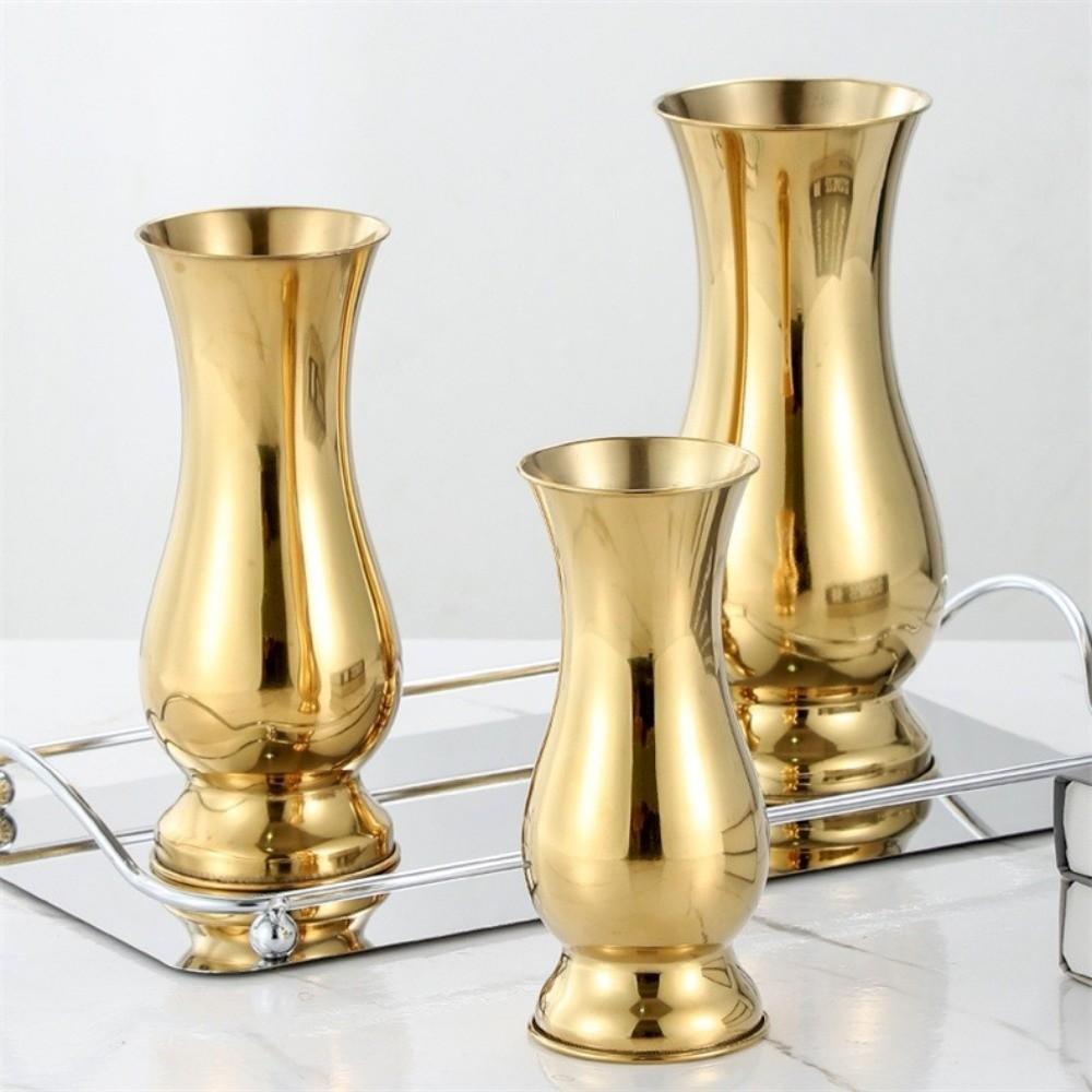 Stainless Steel Flower Vase Golden Flower Pot Modern Tabletop Vases  Vase Ornament