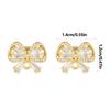 Stylish Metal Bows Decor Adorned with Zircon Stones Embellished Bows Clip On Charm for Freeclip 1/2 Wireless Earphones