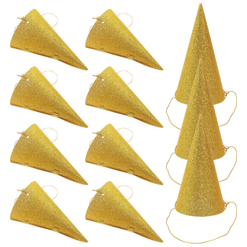 12Pcs Glitter Birthday Hat Cone Party Hats for Kids Girls Boys Baby Shower Toddler Birthday Party Supplies Classroom Decorations