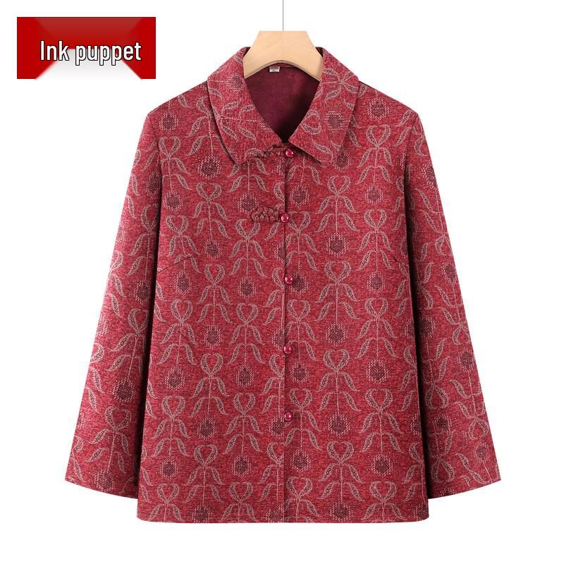 Mooou Mid-Aged Women s Casual Lapel Shirt 4XL