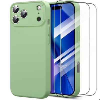 Etui Ochronne - BOOLING - dla iPhone 17 Pro - Silikonowe Wstrząsoodporne Slim Matowe Zielone - 2 Szkła Hartowane