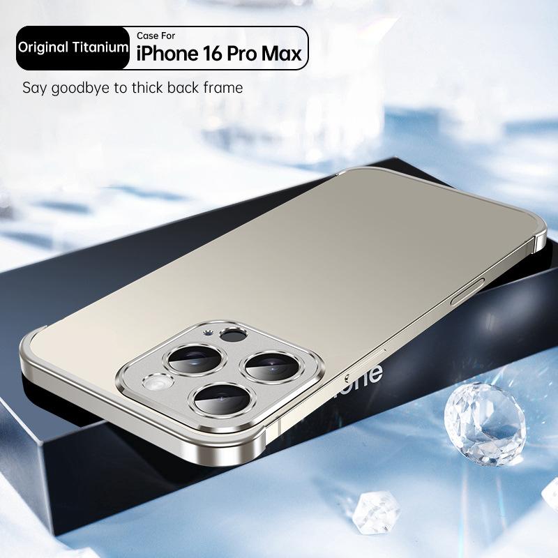 Luxury Metal Aluminum Corner Pad With Lens Protector Case for iPhone 16 15 14 13 Pro Max 16 Plus 14 Pro Shockproof Phone Cover