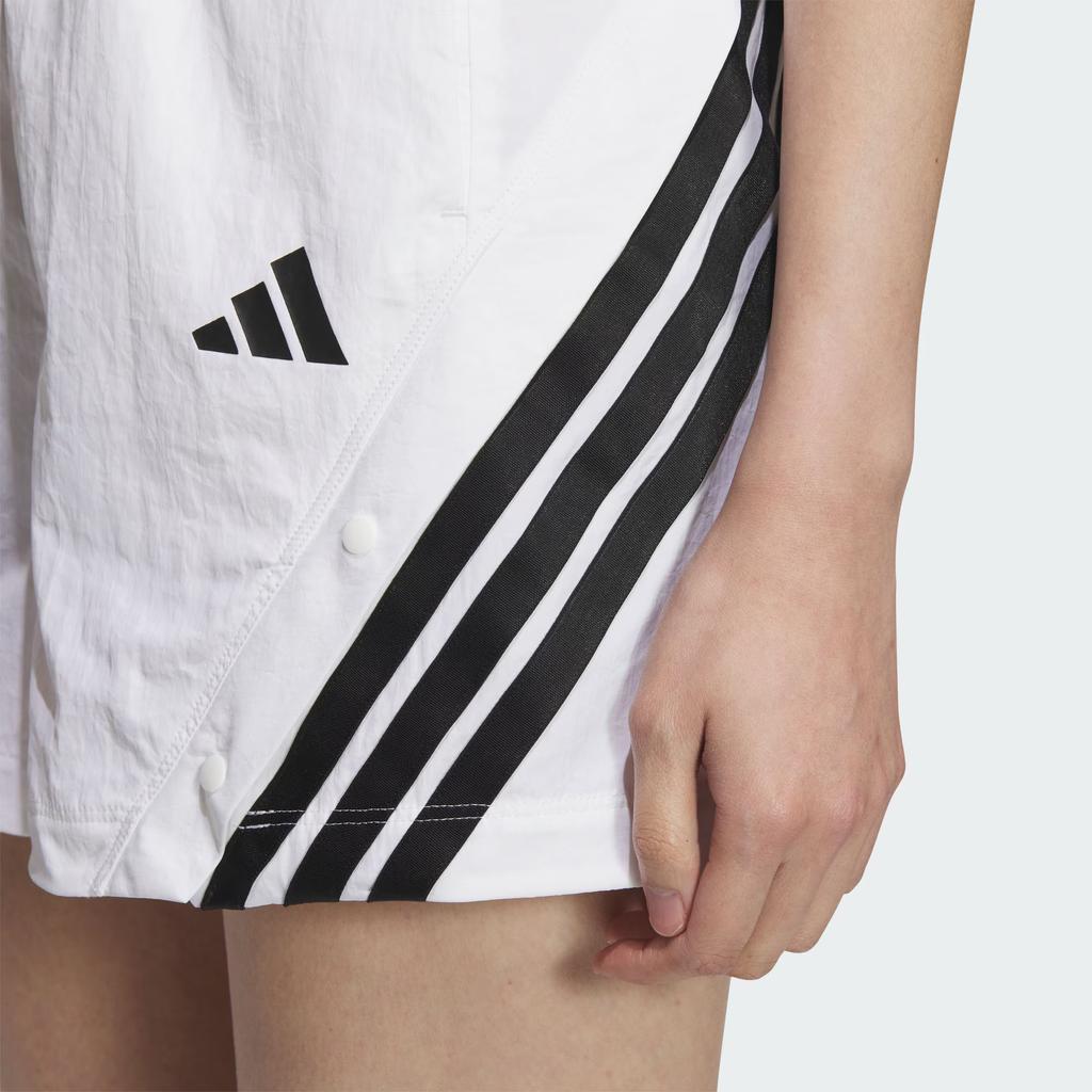 adidas Taneční Ss25 Tkaný Pruh s Logem Pohodlné Ležérní Šortky Dámské Šortky Bílá Černá KE5853