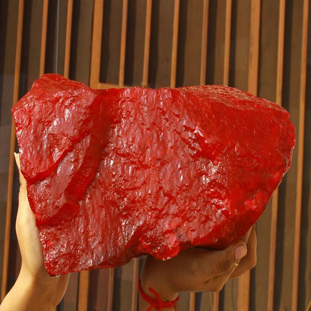 150,30 Carati Rubino Rosso Naturale Grezzo Rosso Non Tagliato Gema Sfusa CERTIFICATA