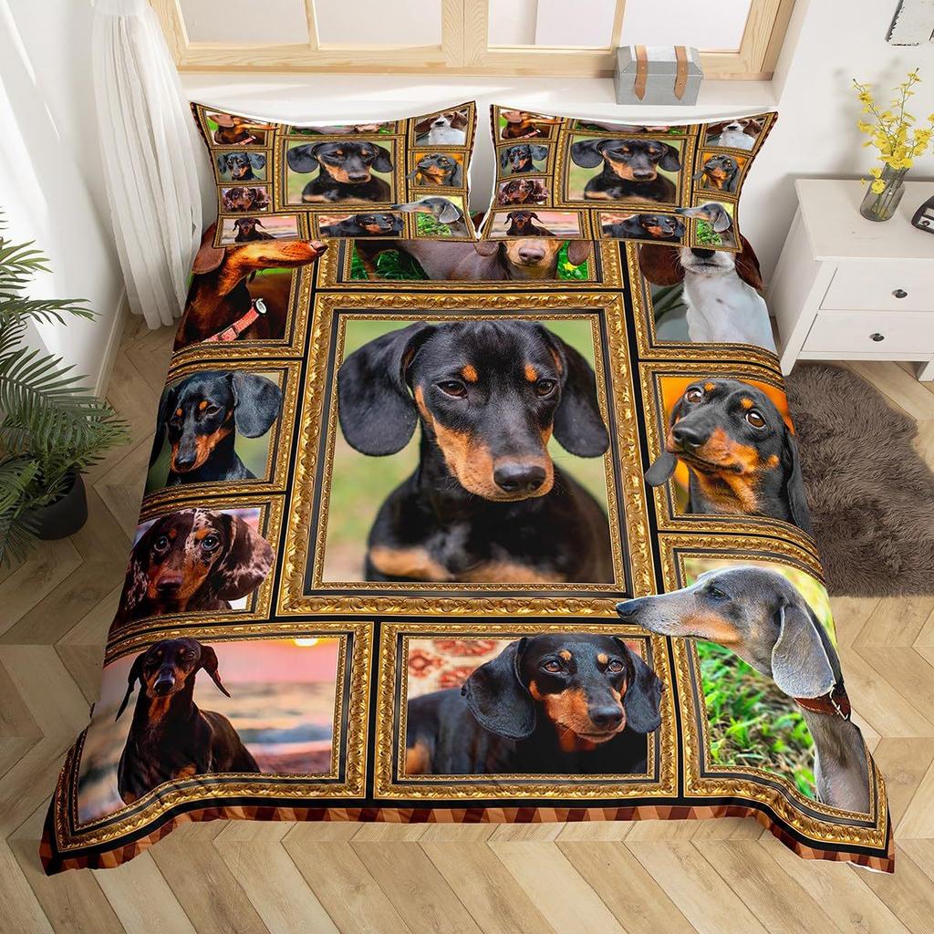 Dog Puppy Down Comforter Set Bedding Set 3-piece Cover Set