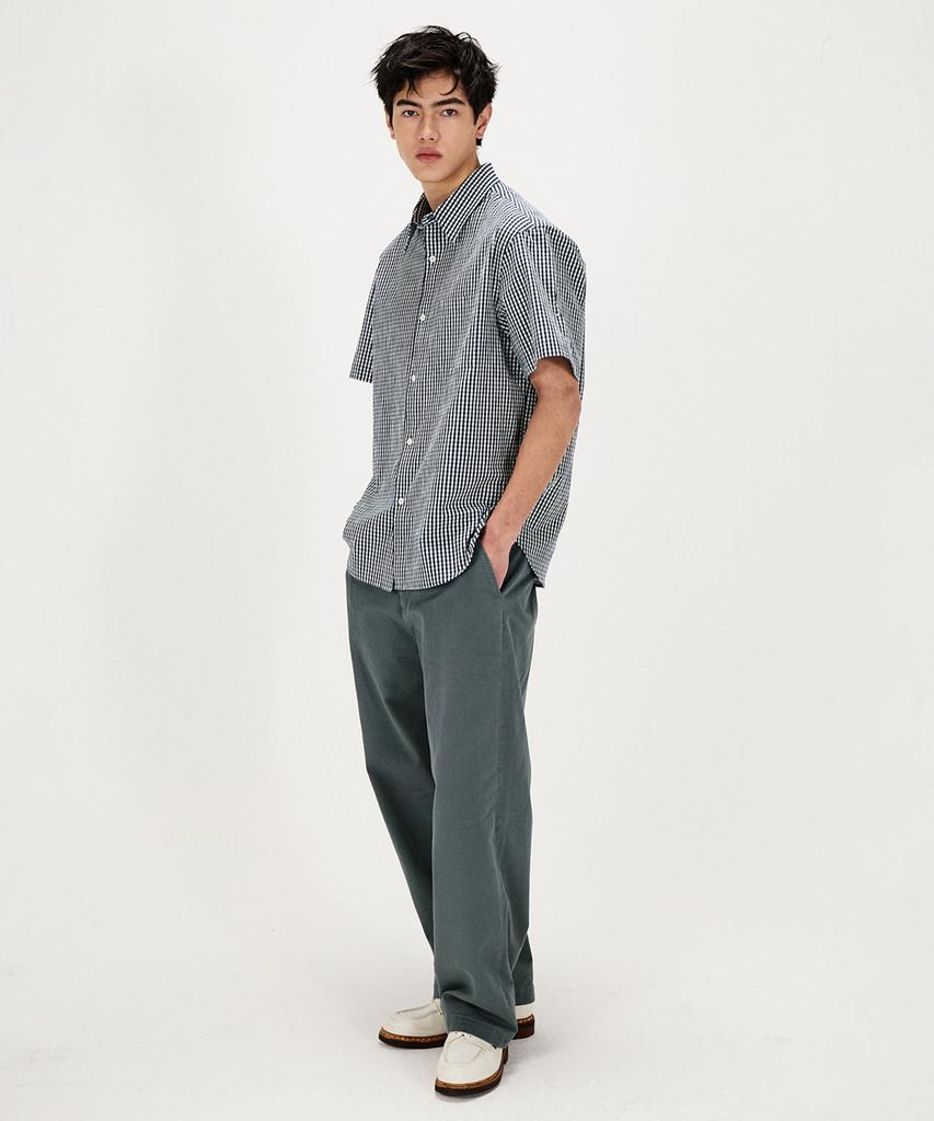 SHIRTER Ice Cotton Gingham Check Shirt (Blue)