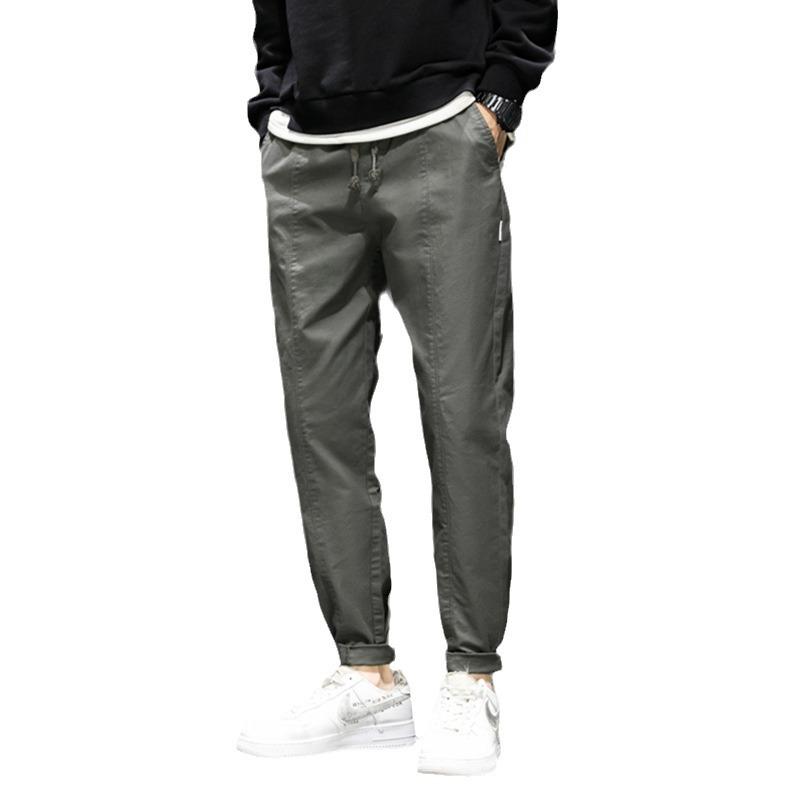 Pánské bavlněné džíny rovného střihu v korejském stylu - Ležérní pracovní trend Joggers