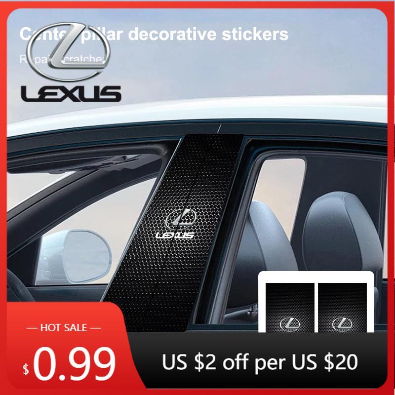 Interior Stickers Lexus Car Styling B-Pillar Center Column PET Decals Emblem Stickers For ES300 RX330 RX300 GS300 IS250 IS200 CT