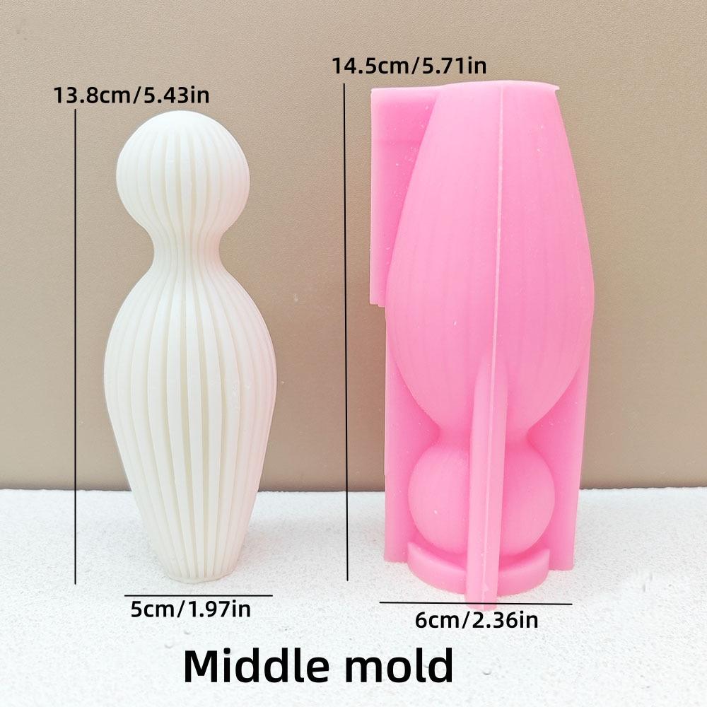 DIY abstrakte vasenförmige Kerze Silikonform nordischer Stil geometrisches Streifenmuster zylindrische römische Säule Kerzenformen Weihnachtsgeschenk